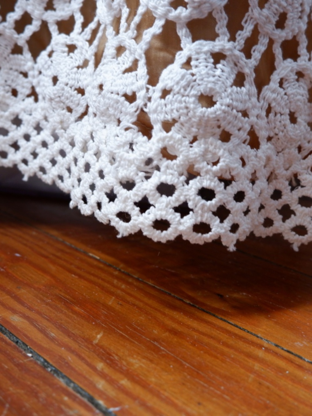 1960s Cotton Crochet Mock Neck Gown - Picture 10 of 11
